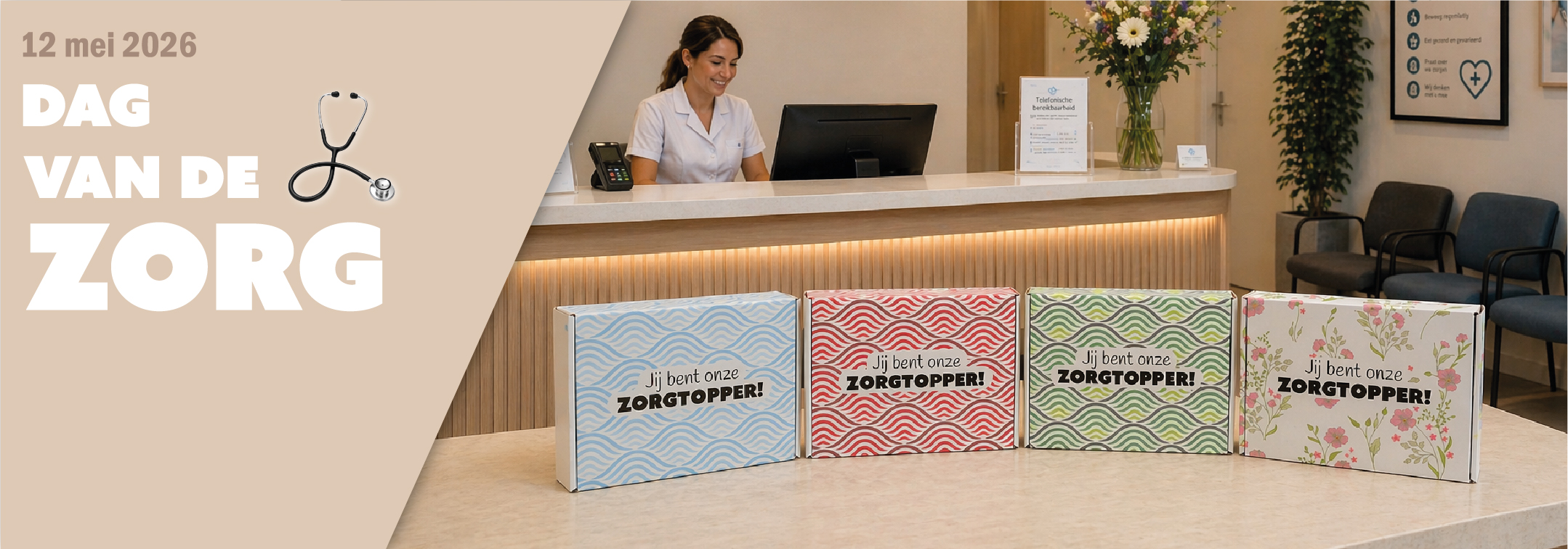 Dag van de zorg producten nodig? Check Krabbendam Kadoverpakking. Specialist in kadoverpakkingen.